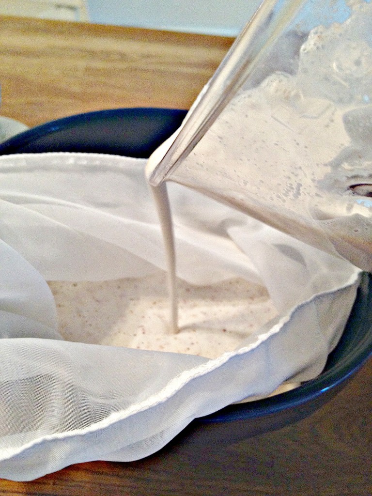 almond milk pour into bag edit